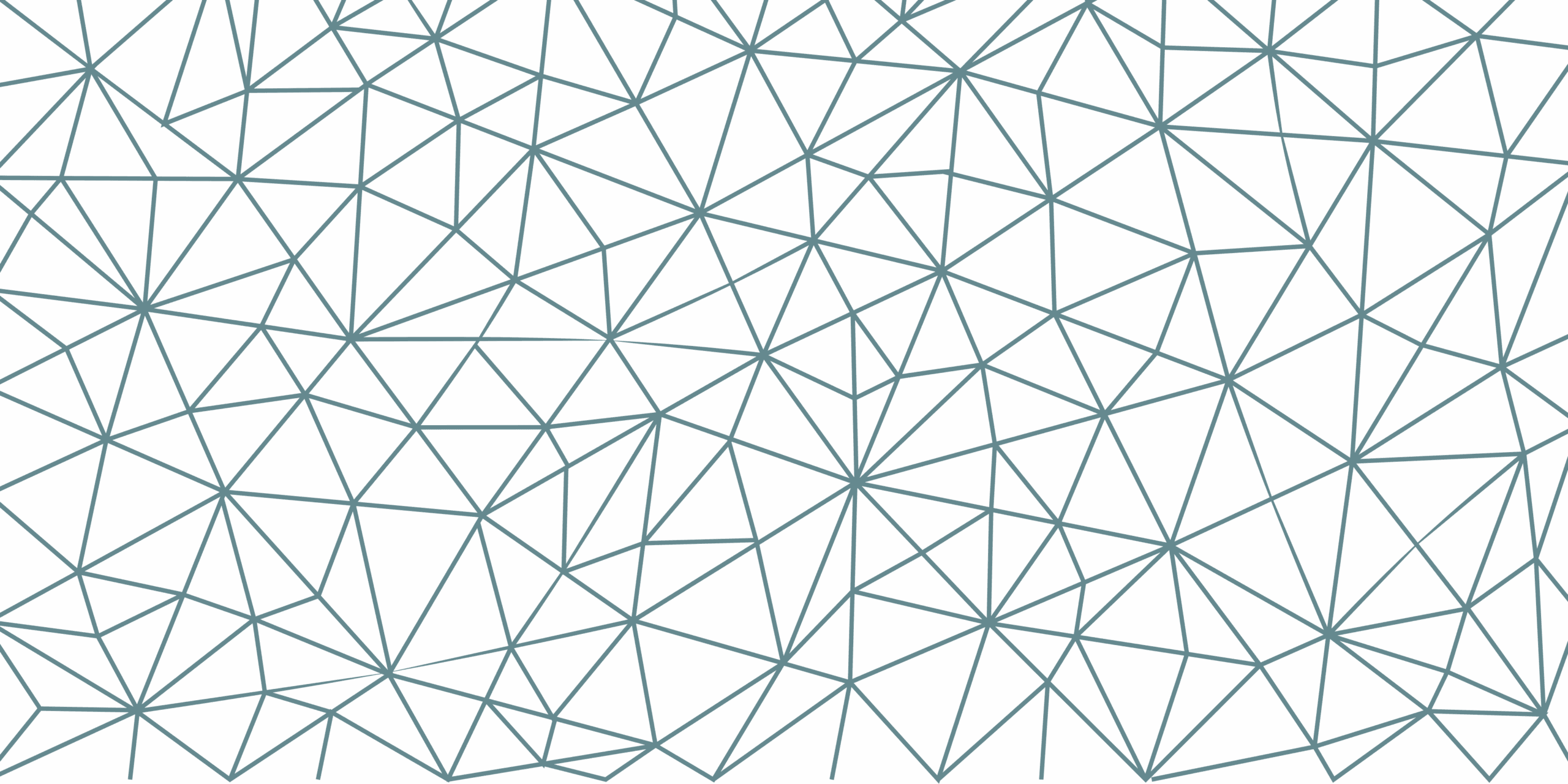 Abstract mesh of connected triangles drawn in grey-teal lines