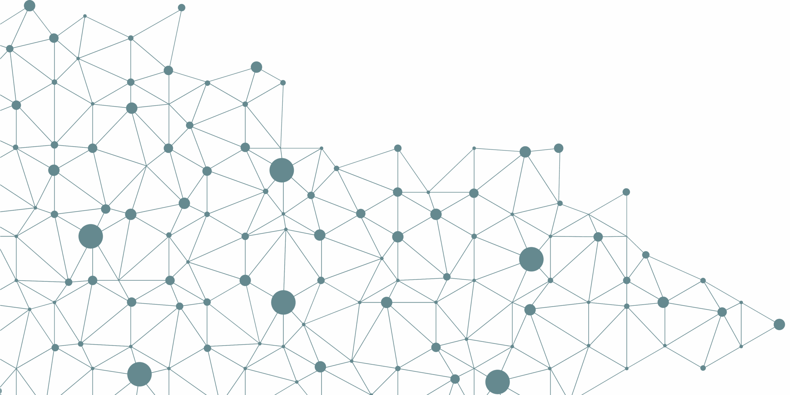 Abstract pattern of connected dots and thin lines in grey-teal