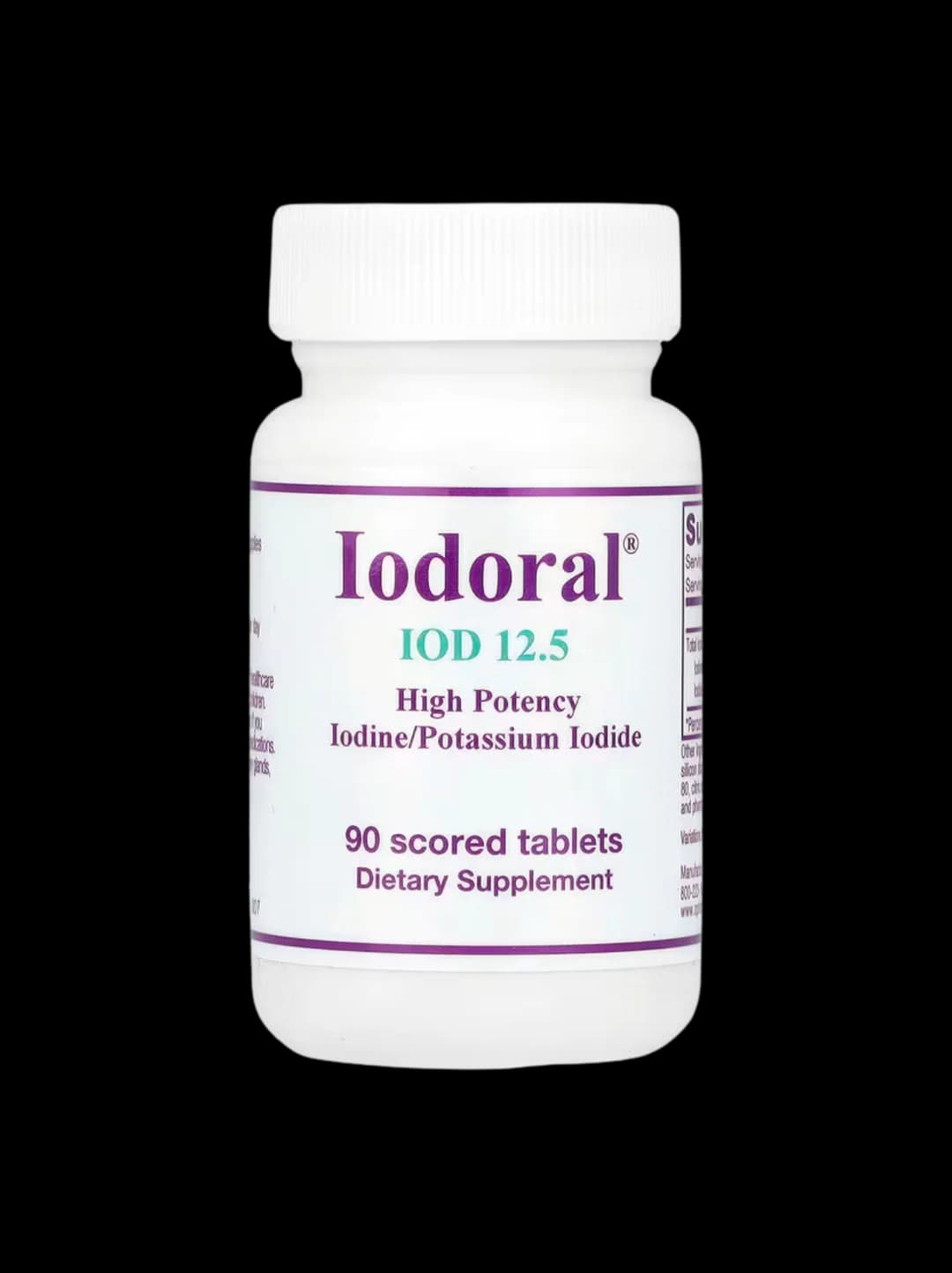 Bottle of Iodoral high potency iodine tablets
